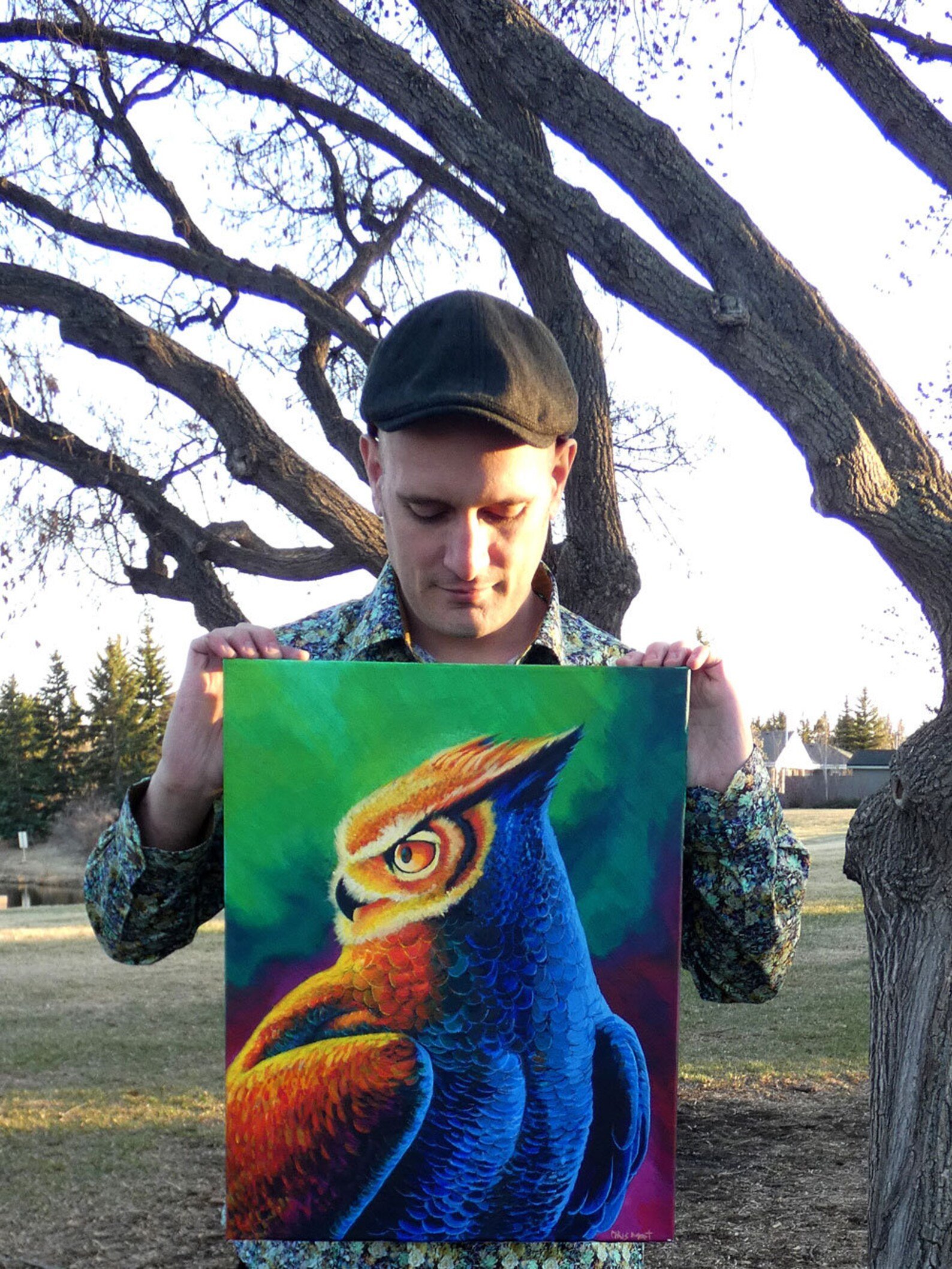 Great Horned Owl Acrylic Painting on Canvas (Canada Only) product image (4)