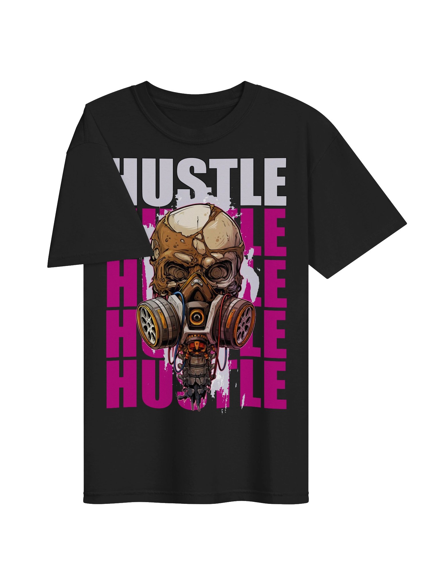 HUSTLE Gas Mask Skull Unisex T-Shirt product image (3)