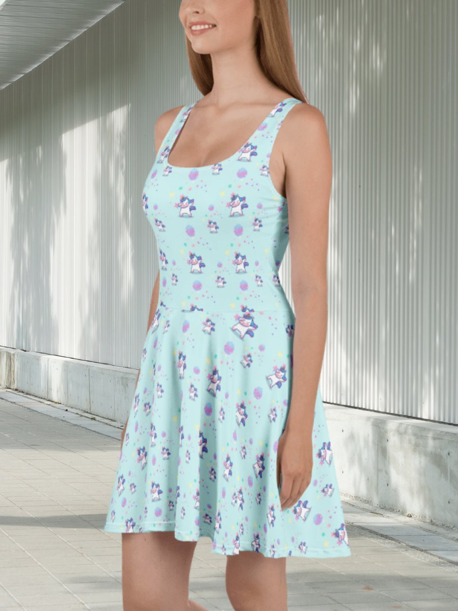 Disco Dabbing Unicorn Skater Dress product image (5)