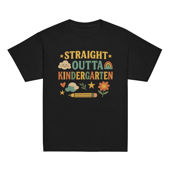 Straight Outta Kindergarten Youth Shirt – Colorful Graduation Tee for Kids product image (8)
