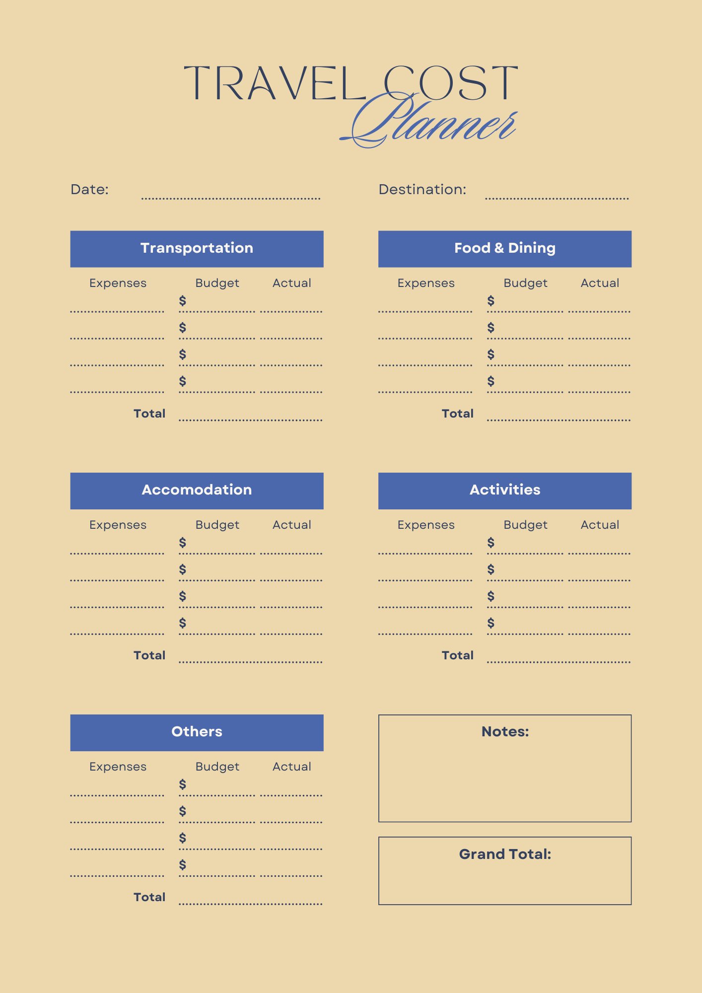 Travel Budget Planner product image (1)