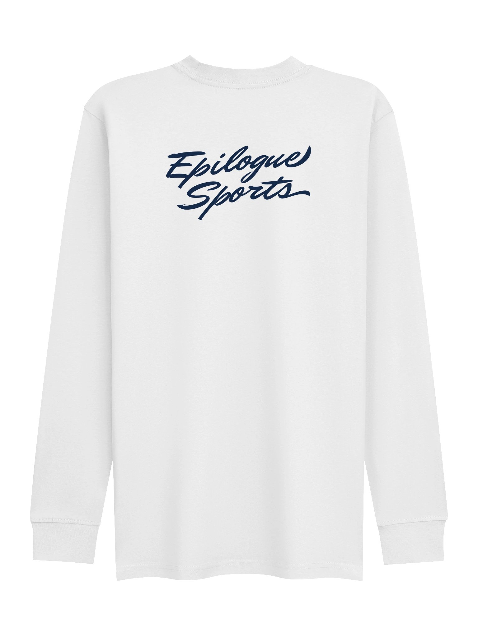 Epilogue Sports Heavyweight Long Sleeve Tee – White / Legacy Blue product image (1)