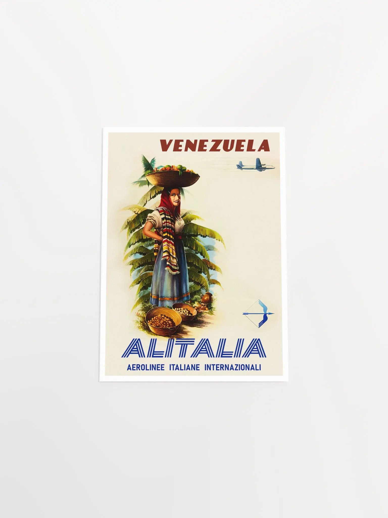 AlItalia (Italy, Air Lines), Venezuela, 1950s — retro vintage travel poster, retro travel art, retro travel wall art product image (9)