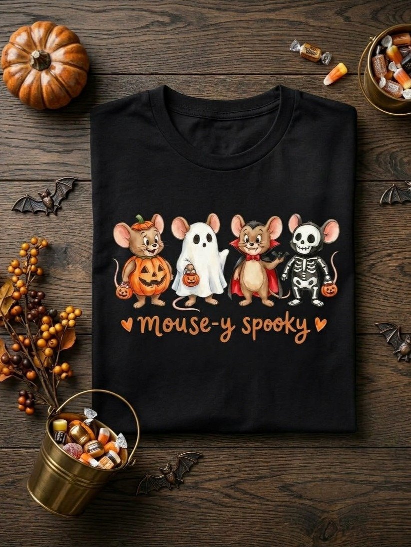 Cute "Mouse-y Spooky" Halloween Tee product image (1)