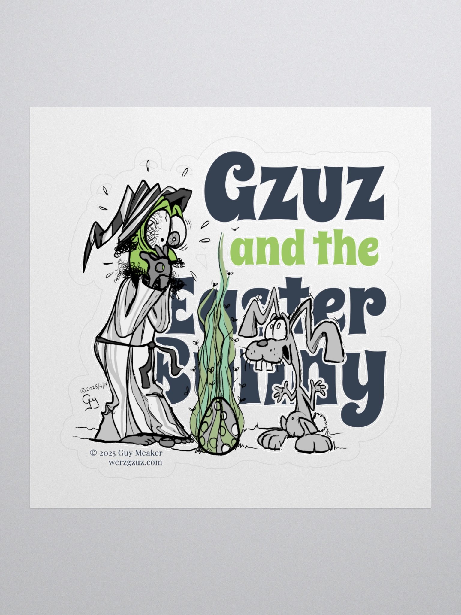 Whimsical Kiss Cut Stickers - Gzuz and the Easter Bunny product image (1)