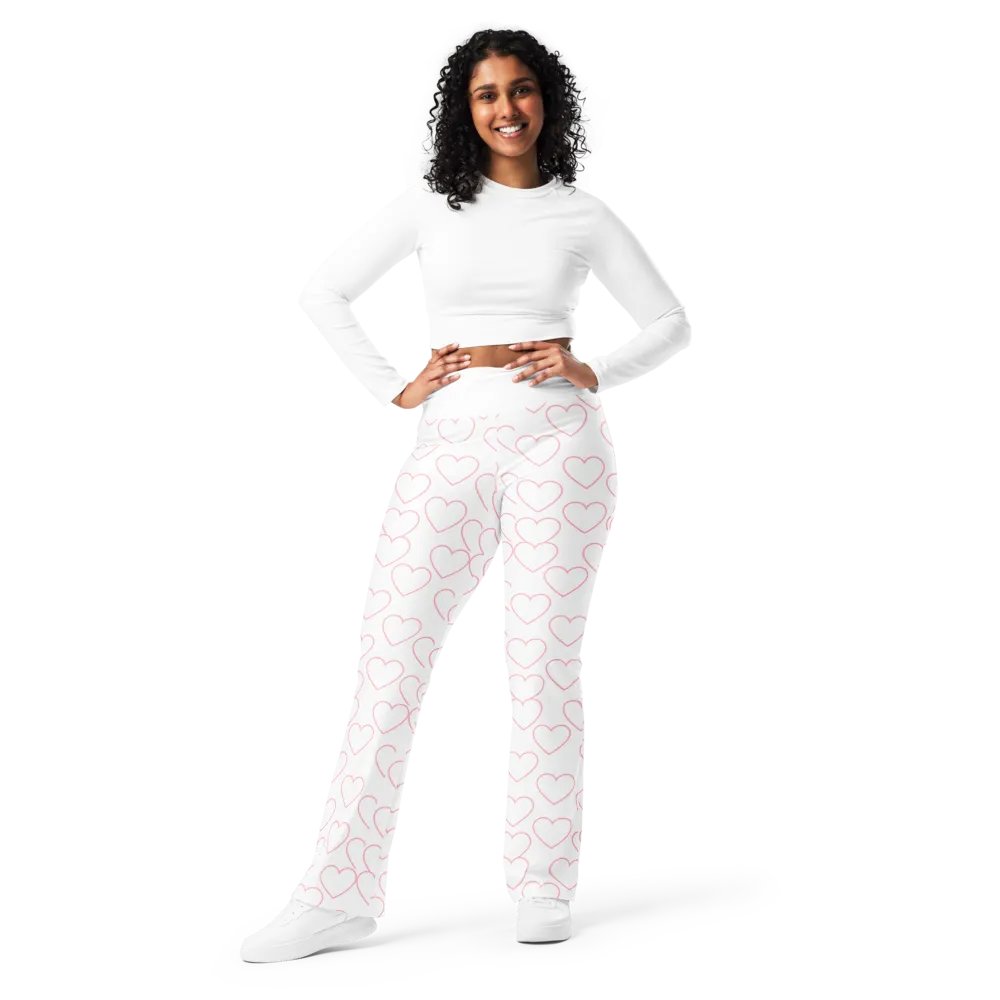 Heart Pattern Flare Pants product image (1)