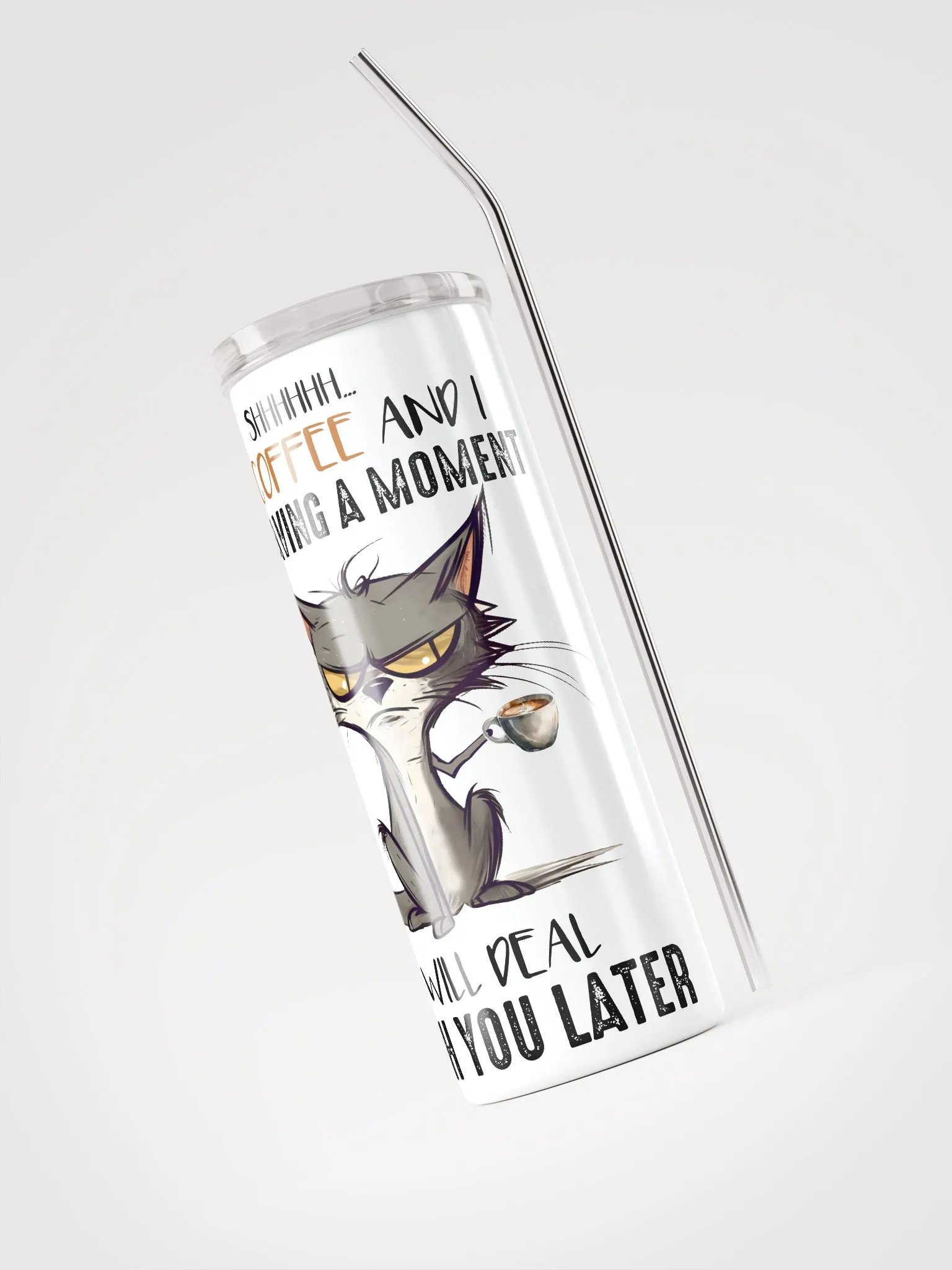 Coffee Moment Cat Tumbler: Enjoy Your Java in Peace! product image (4)
