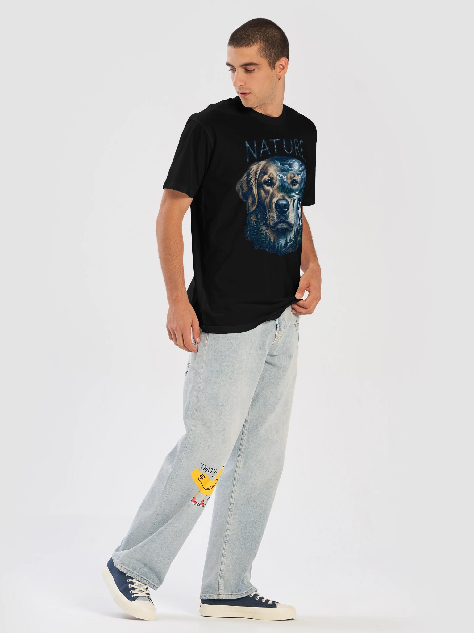 BLOOMAMA "Nature's Call" Golden Retriever Double Exposure Tee product image (25)
