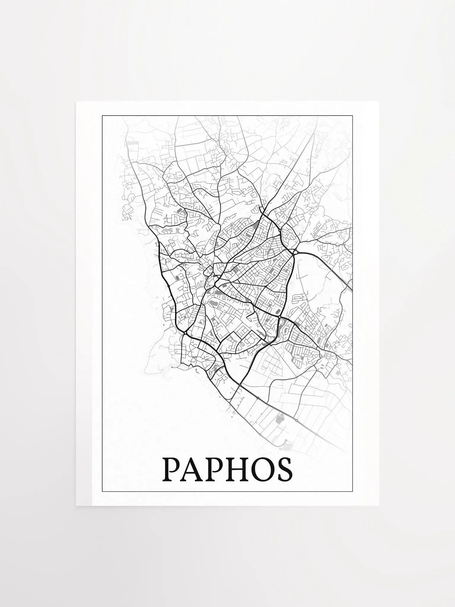 Paphos, Cyprus, city map print product image (2)