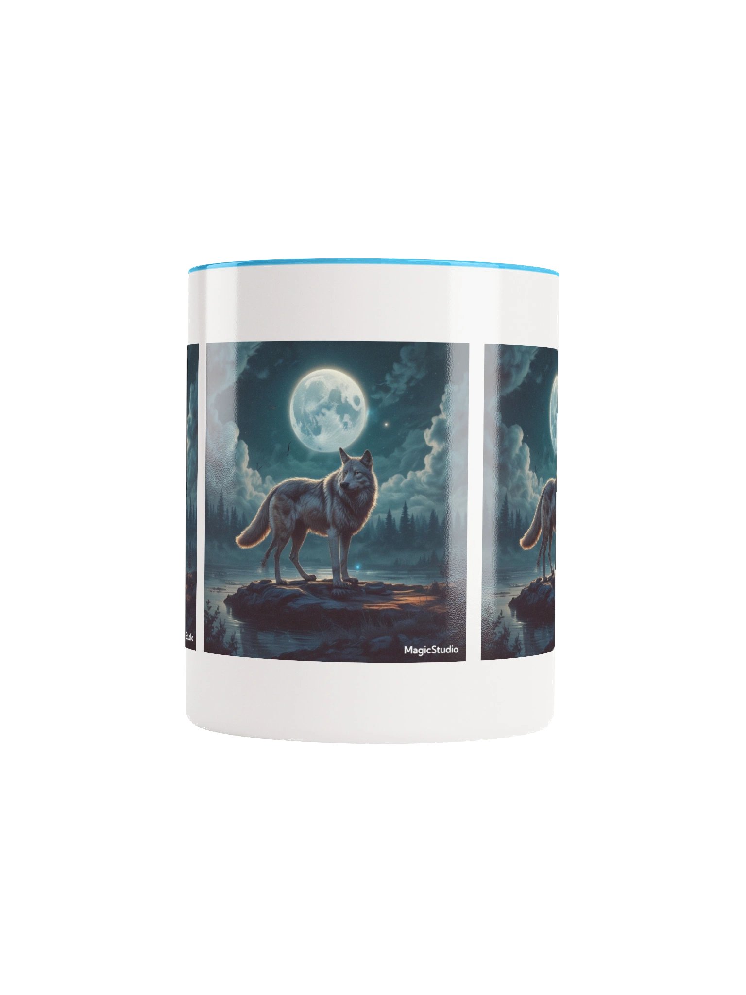 Moonlit Wolf Ceramic Mug product image (9)