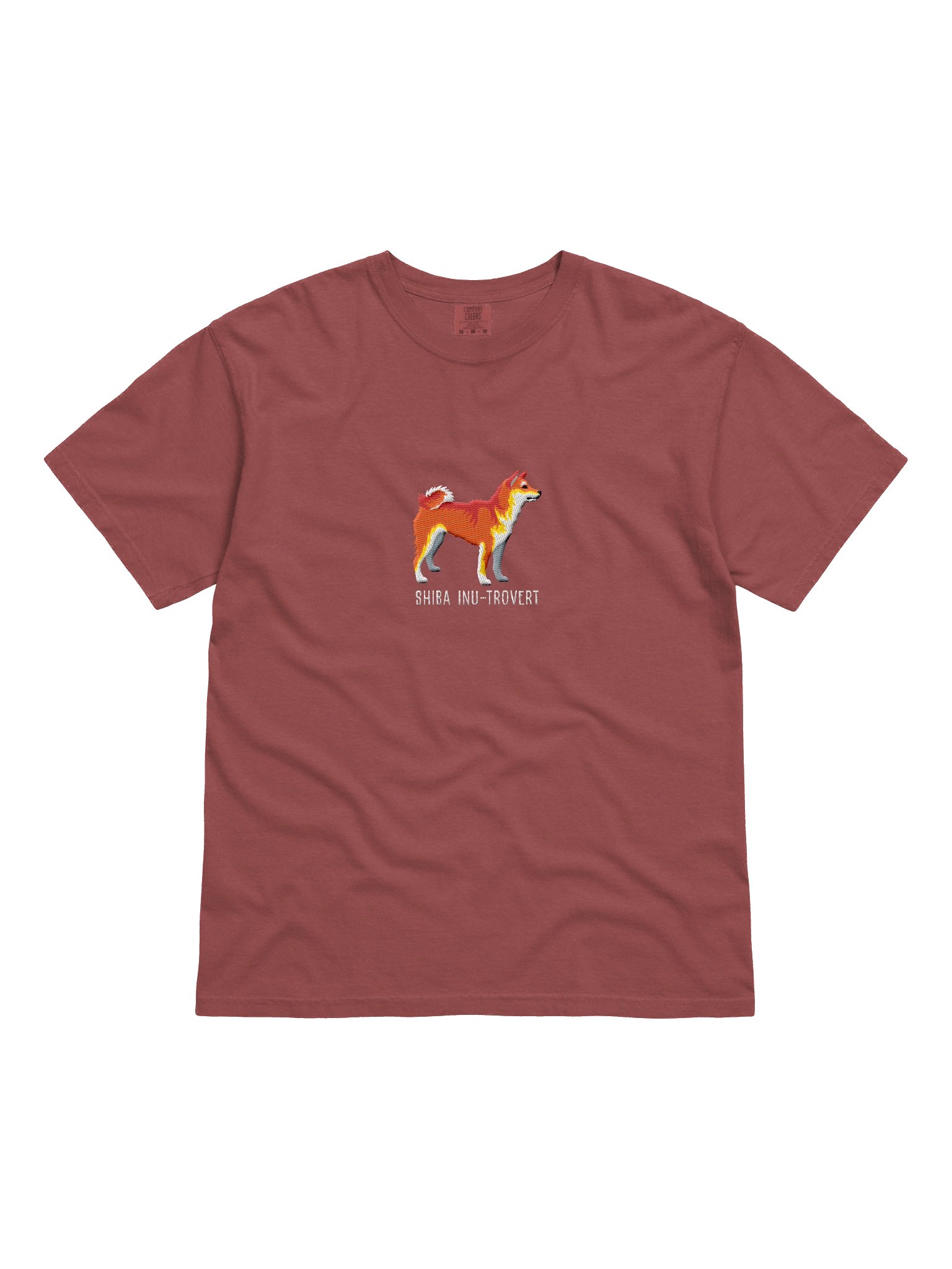Shiba Inu-trovert T-Shirt(Embroidered) of a Shiba Inu(Red) product image (4)