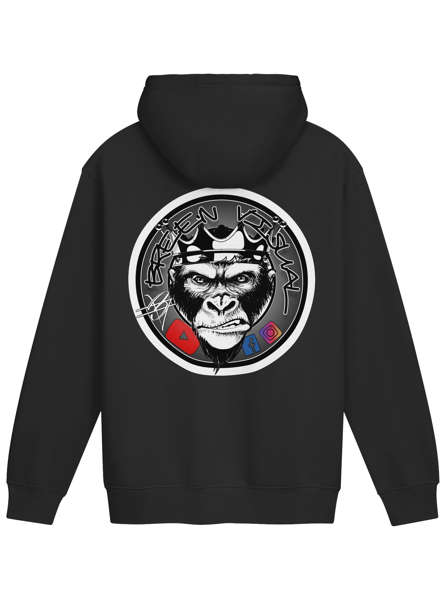 BreenVisual Signature Gorilla Hoodie [white front] product image (2)