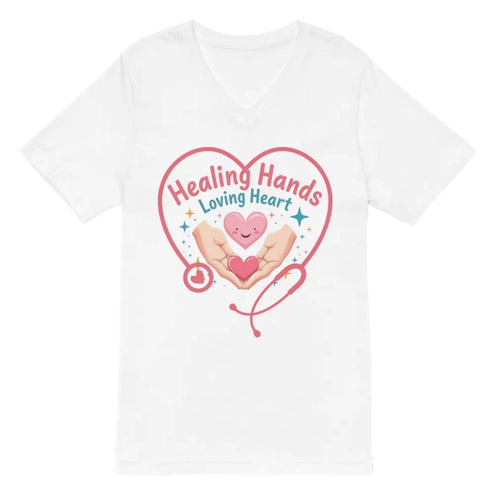 Healing Hands & Loving Heart V-Neck Tee product image (6)
