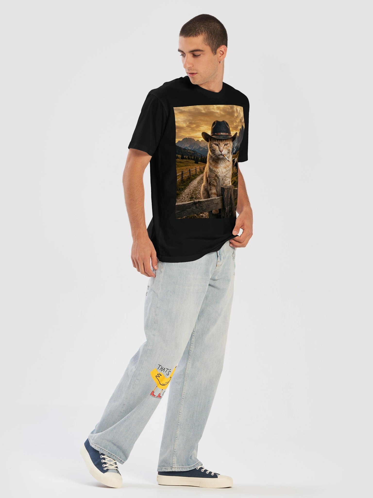 Outlaw Tom – Cowboy Cat Tee product image (17)