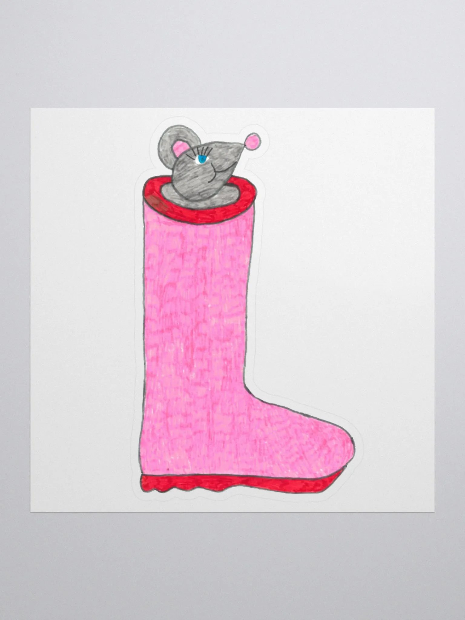 Rain boot mouse sticker product image (1)
