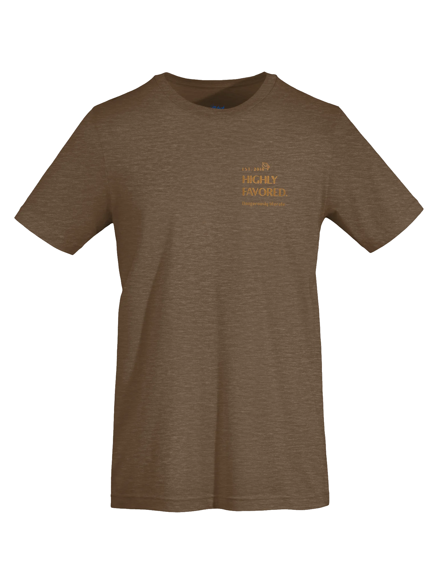 Highly Favored. Dangerously literate. Chocolate tee. product image (5)