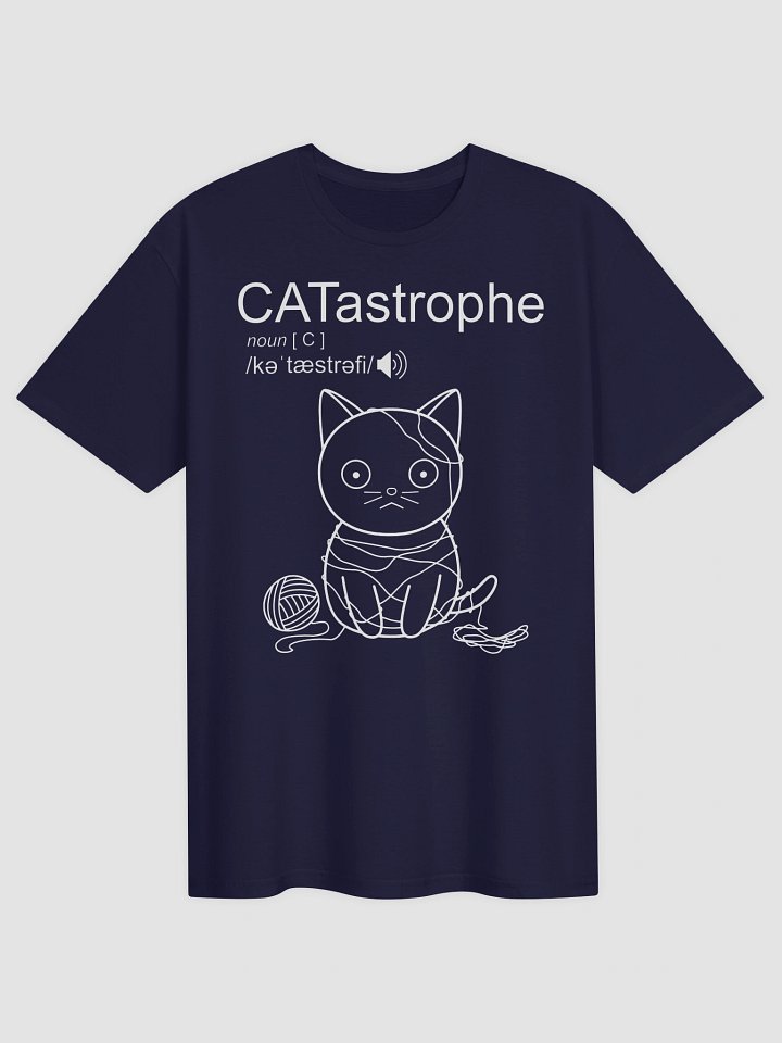 CATastrophe (Cat with Yarn - White Print) - Unisex Adult Super Soft Lightweight T-shirt product image (7)