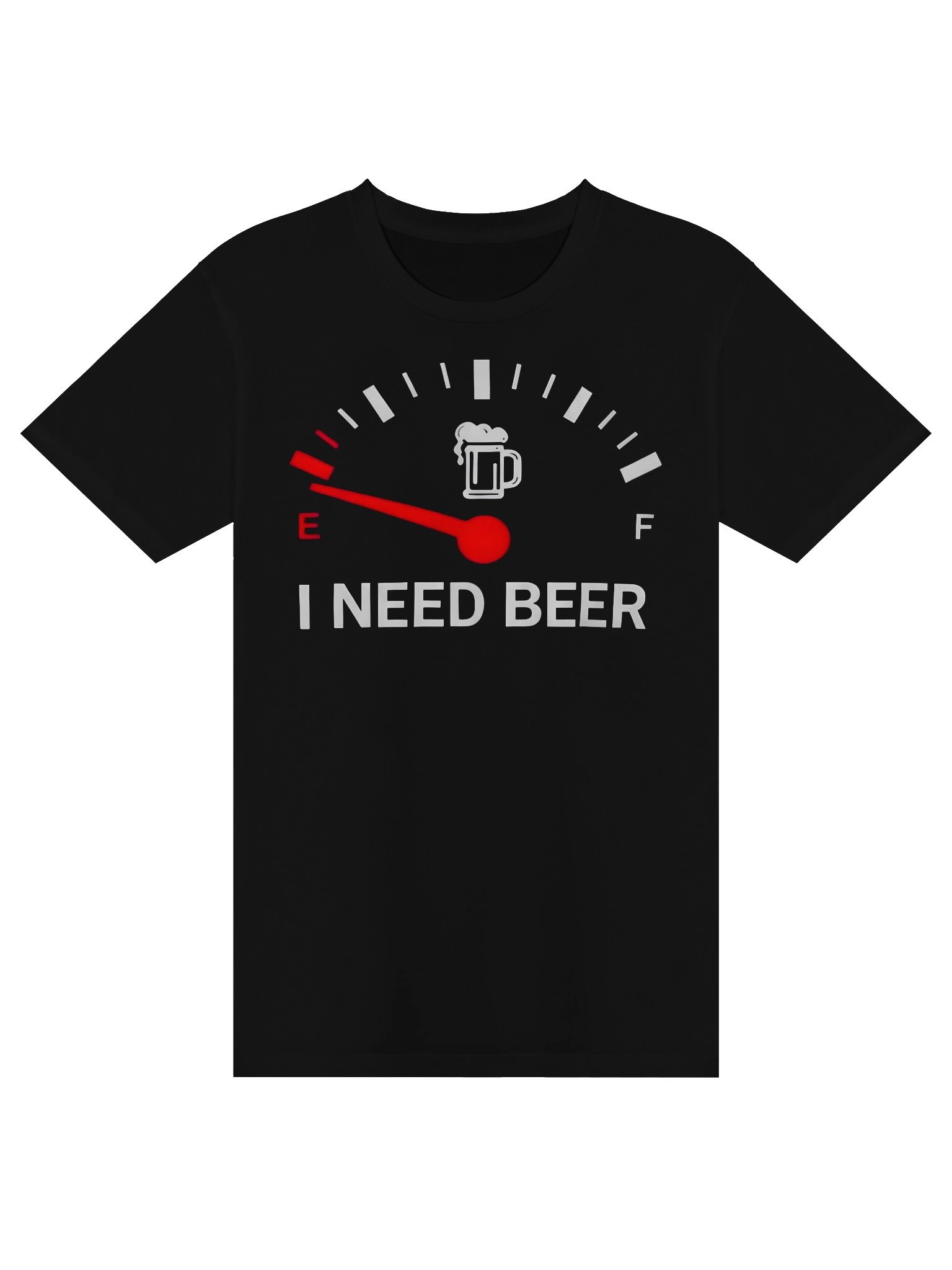 I Need Beer Shirt, Funny Beer Fuel Gauge Tee, Beer Lover Gift, Drinking Humor T-Shirt product image (5)