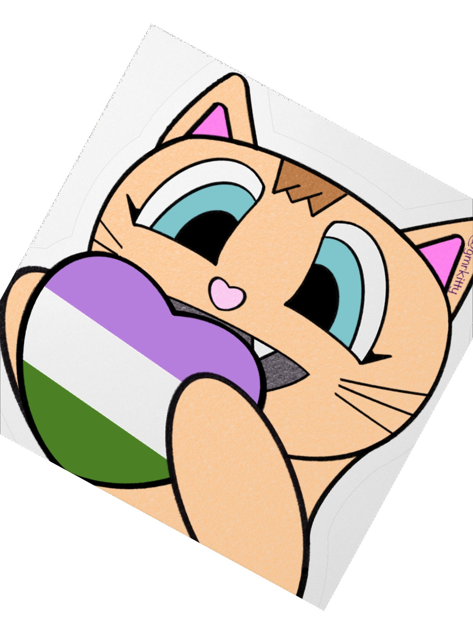 Genderqueer Pride Kitty Sticker product image (6)