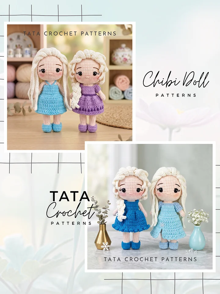 Chibi Doll Amigurumi Crochet Pattern - Bundle 1 | Digital Download PDF product image (1)