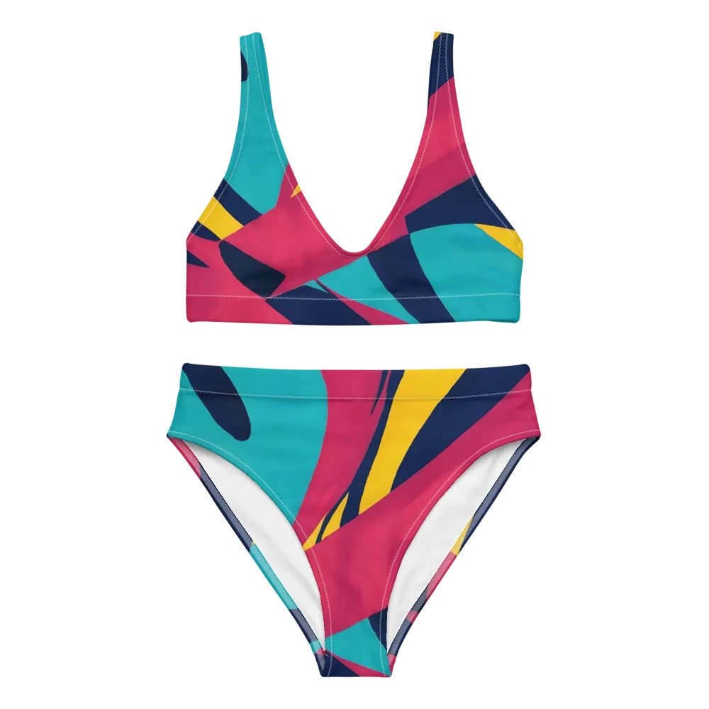 Abstract Lithographic Pattern Design High Waisted Bikini - V10 product image (8)
