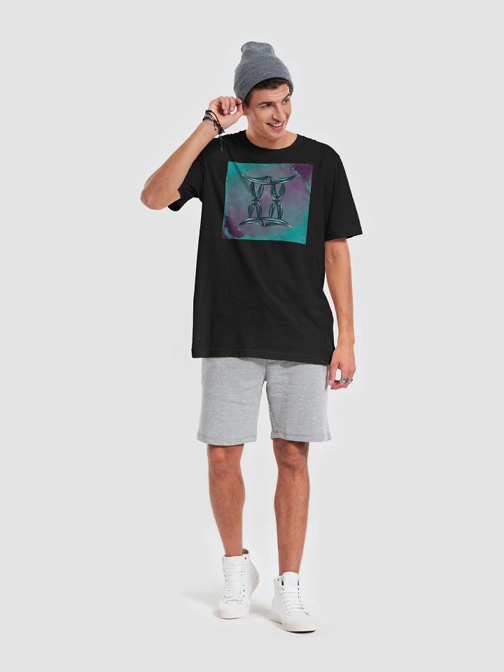 Gemini Zodiac Unisex T-Shirt - Abstract Cosmic Design, Exclusive Astrology Gift product image (2)