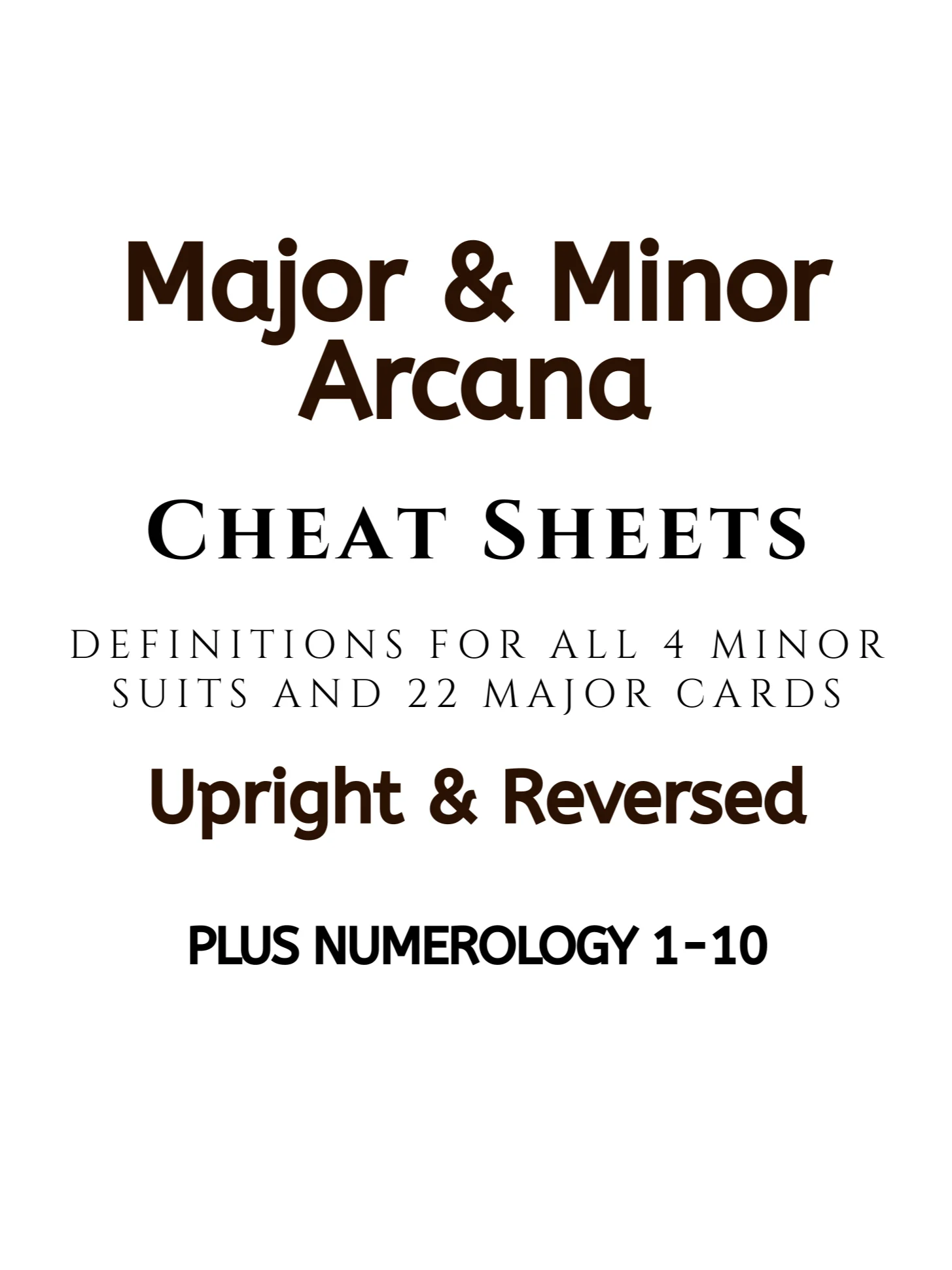 Tarot Meanings Cheat Sheets - MINOR & MAJOR ARCANA product image (1)