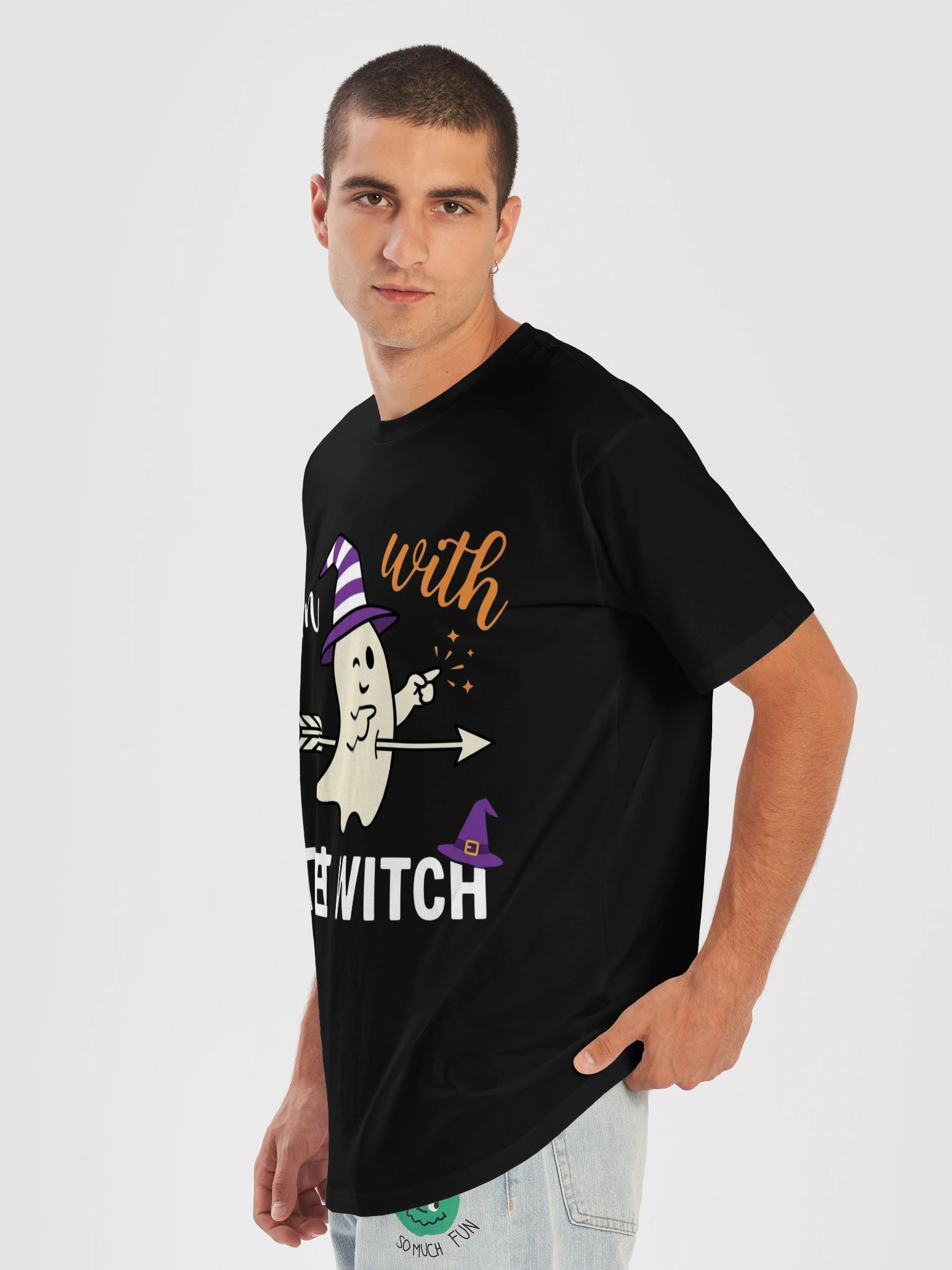 Im with The Witch Funny Halloween Couples Tank Top product image (7)