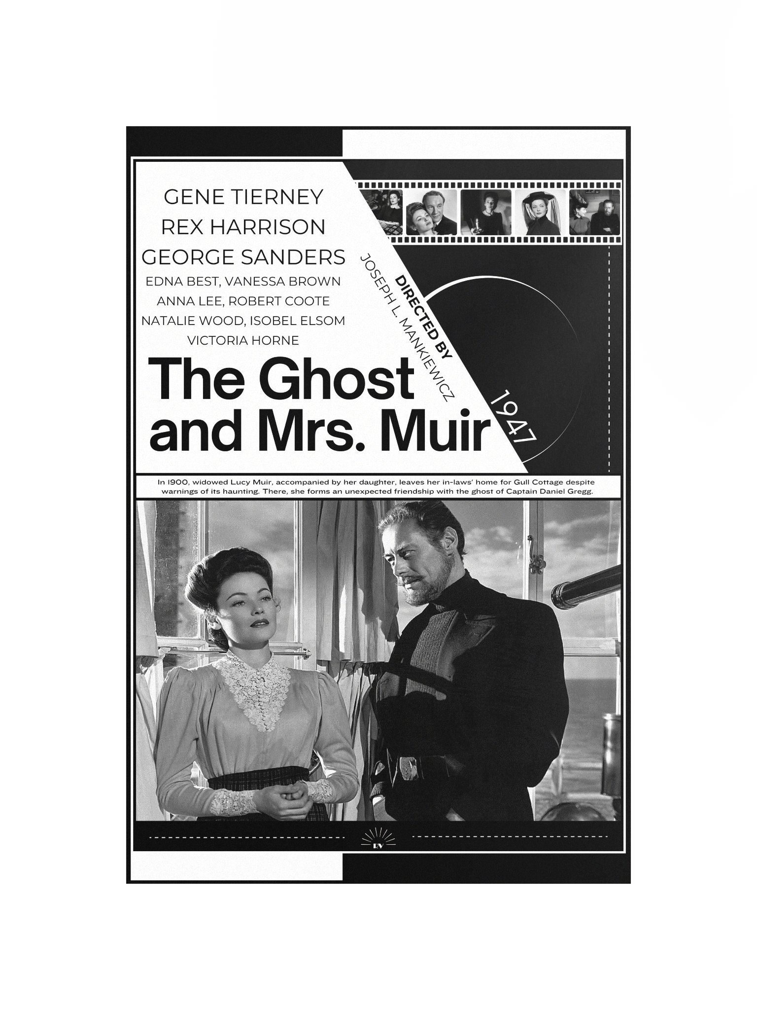 The Ghost and Mrs. Muir with Gene Tierney and Rex Harrison 1947 | Movie Poster | 12x18 Wall Art product image (4)