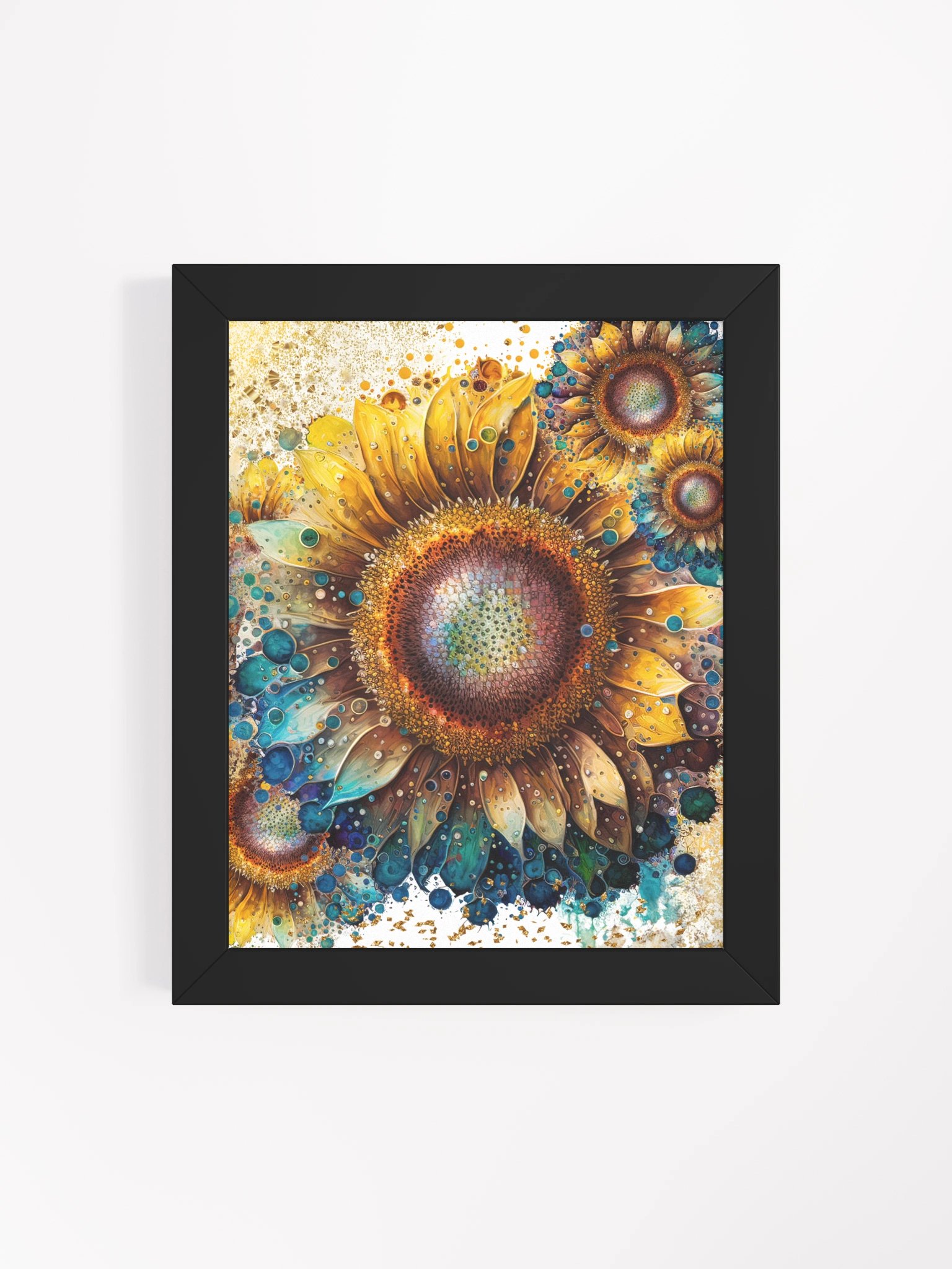 Sunflower Splatter Burst Framed Poster product image (4)