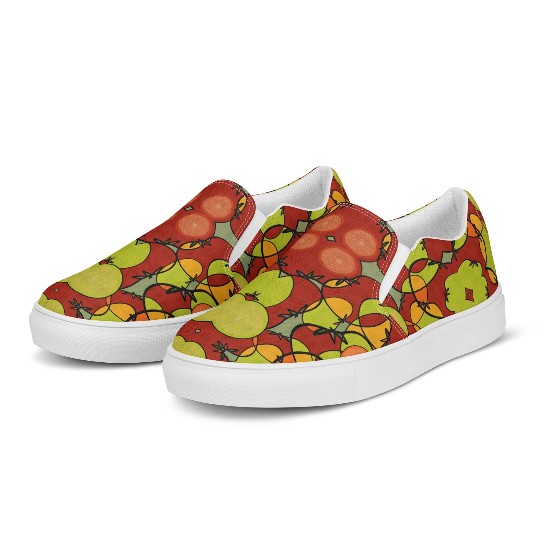 Tomato Glow – Men's Slip-On Canvas Shoes product image (4)