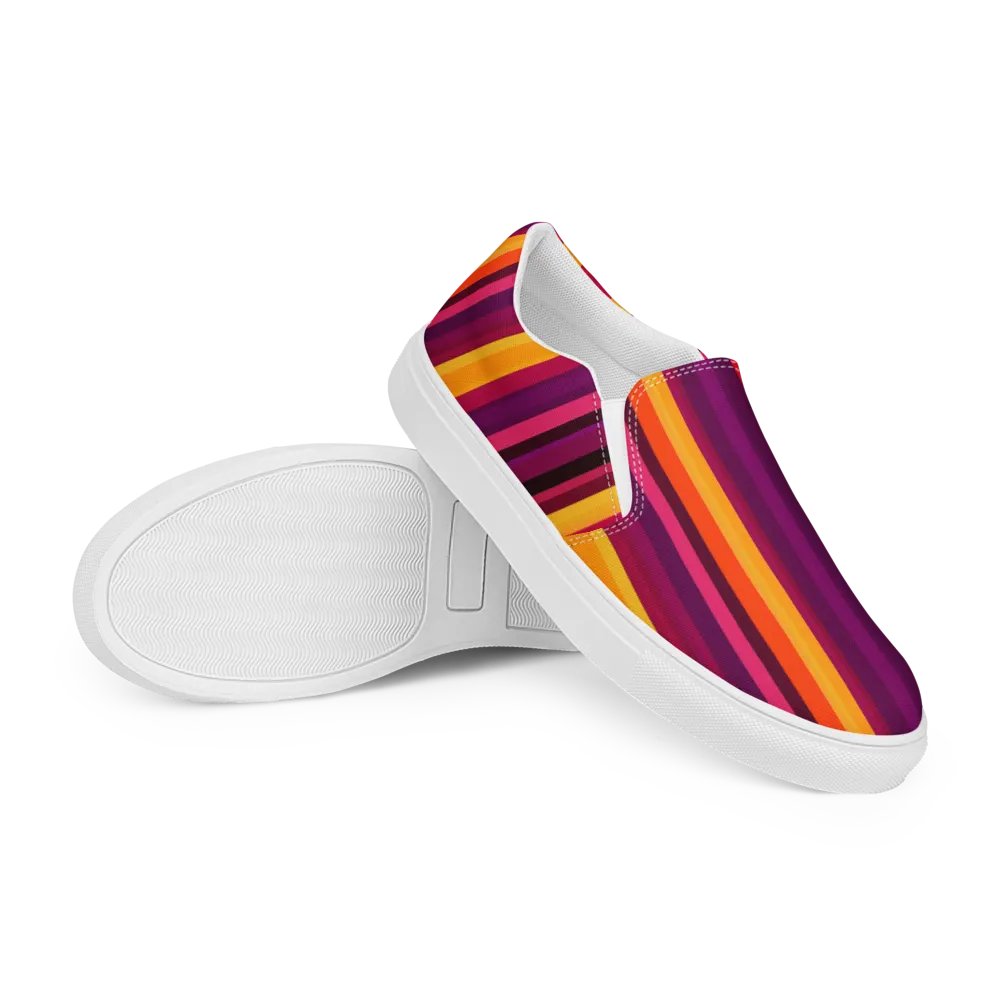 Glorious Sunset Stripes Women's Slip-On Shoes product image (12)