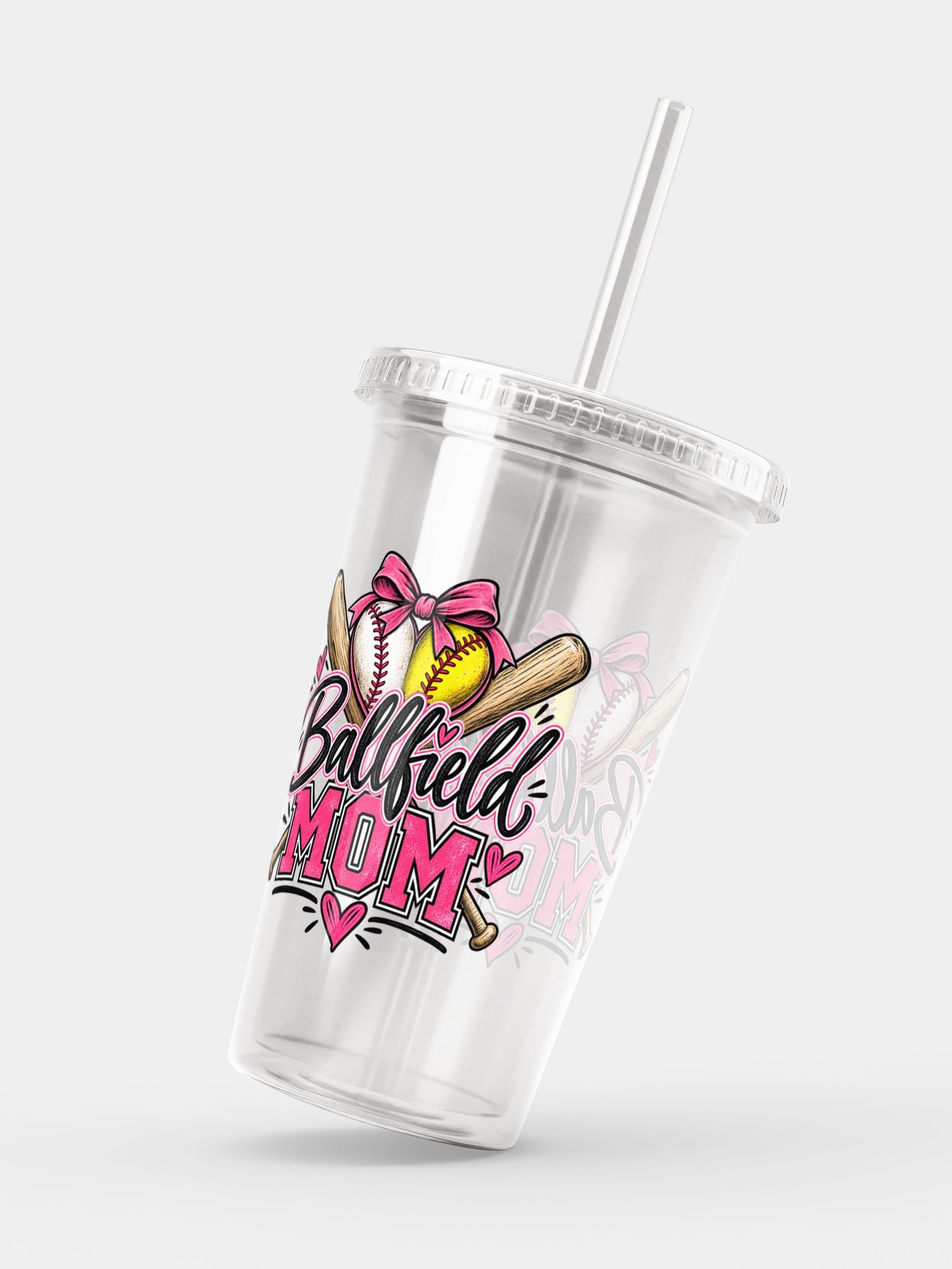 Ballfield Mom Clear Tumbler | Double-Wall Game Day Cup product image (2)