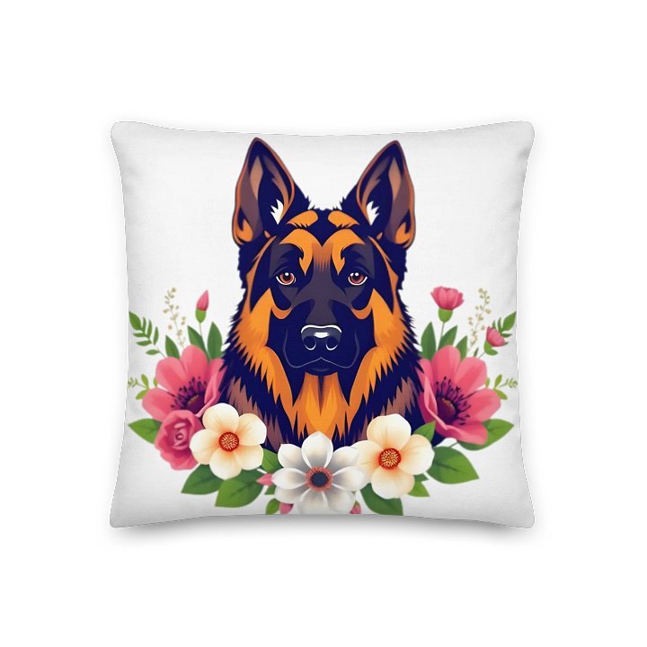 Floral German Shepherd Cushion product image (2)