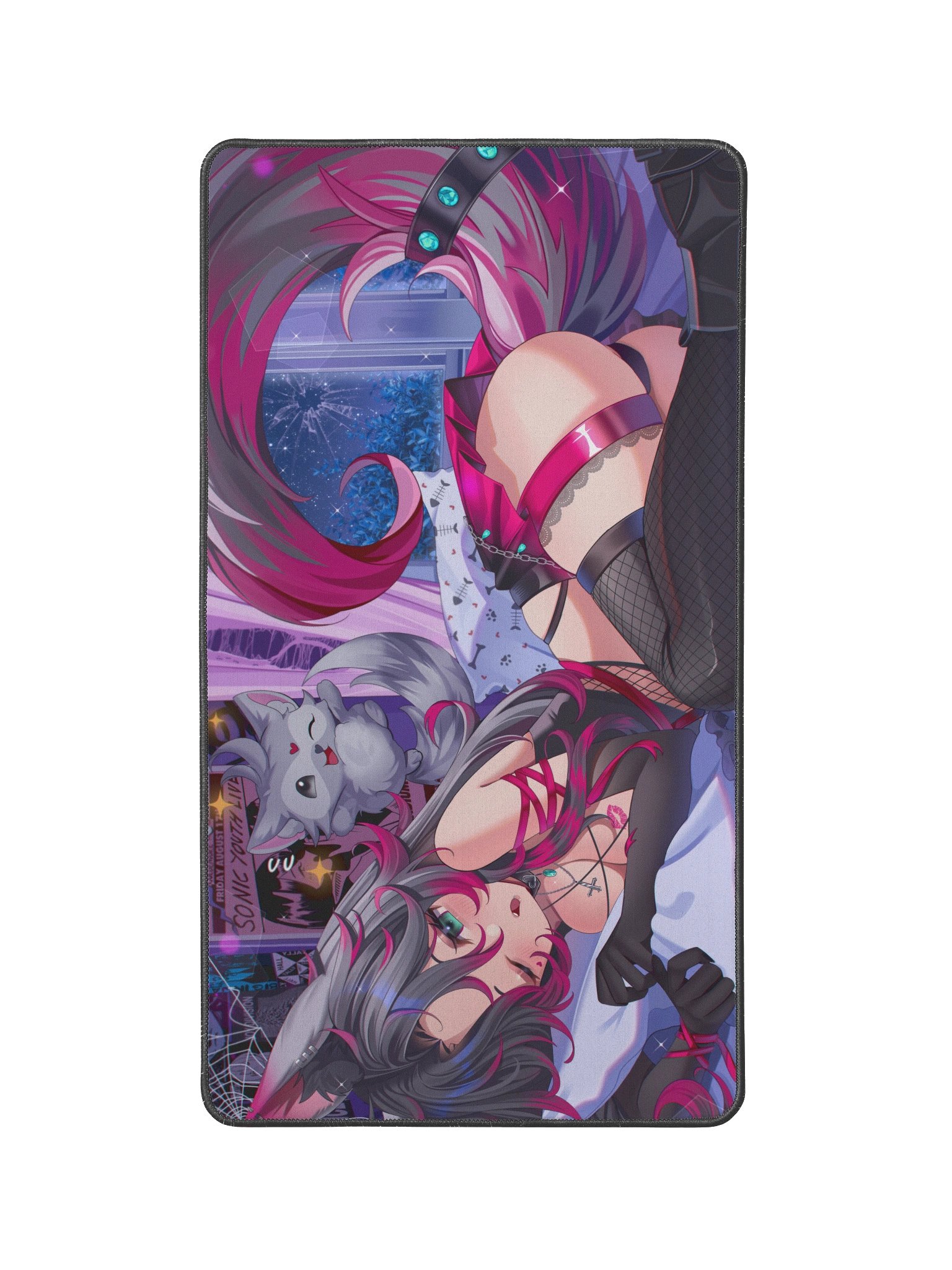 Cold Night Cuddle~ | Desk Mat | 12" x 22" product image (1)