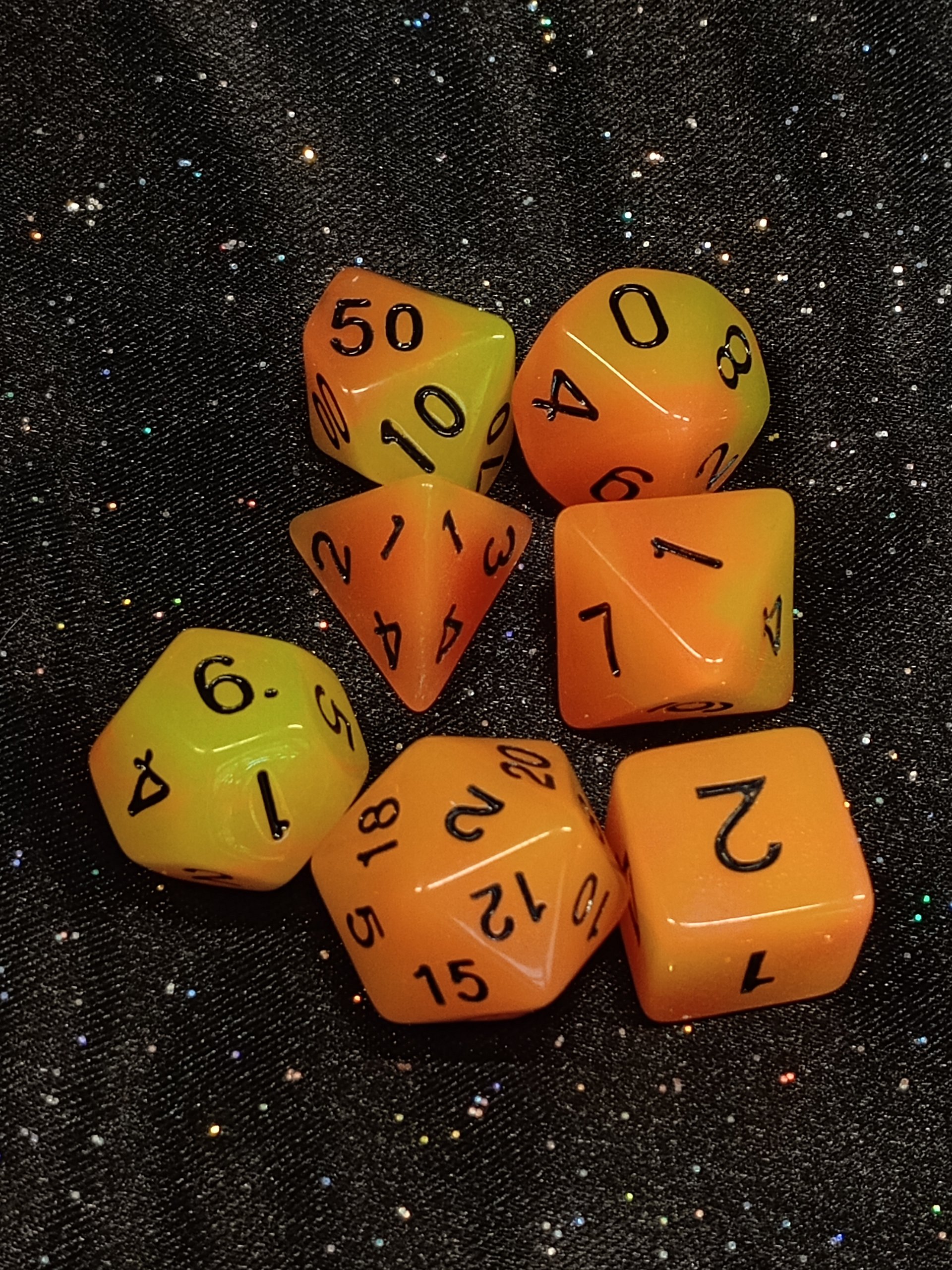 7 Piece RPG Dice - Glow in the Dark product image (1)