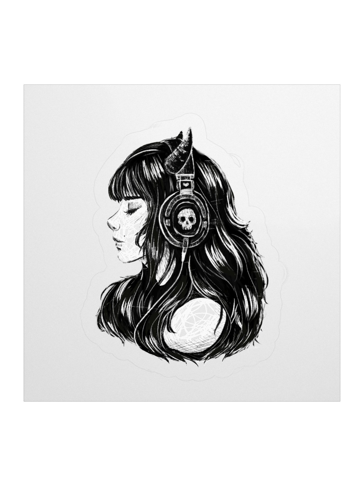 Skull Headphone Sticker product image (1)