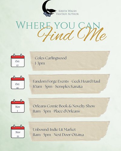 THIS WEEKEND! You can find me a lot places! 

On Saturday, swing by Coles Carlingwood to grab a signed copy of A Hunt Bound i...