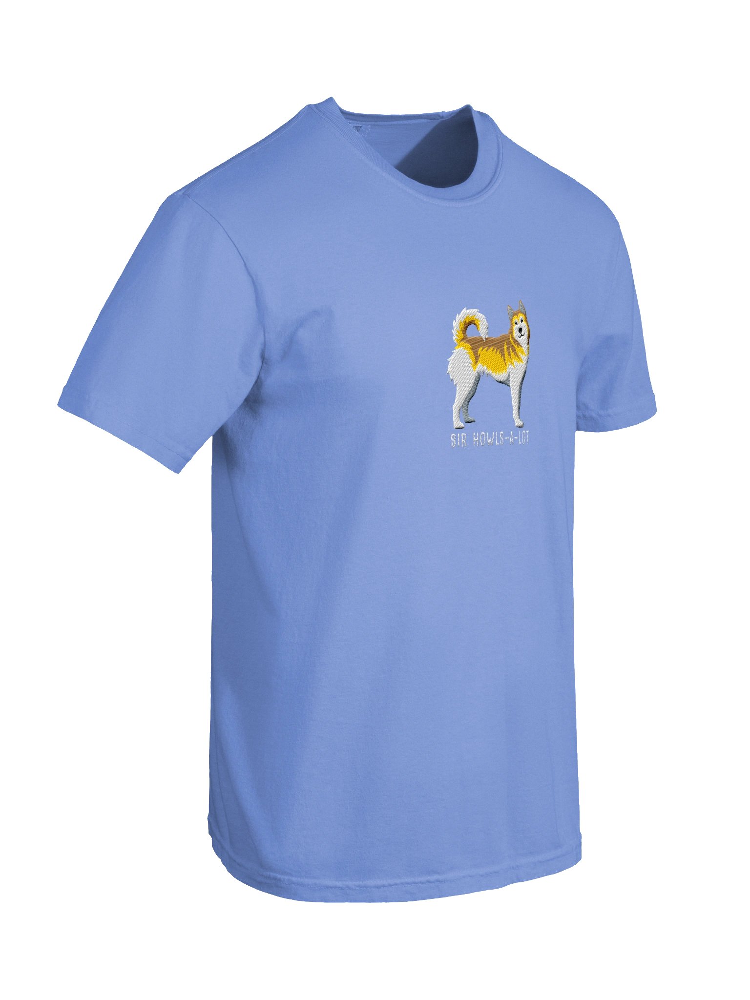 Sir Howls-A-Lot T-Shirt(Embroidered) of a Siberian Husky(Lemon) product image (11)