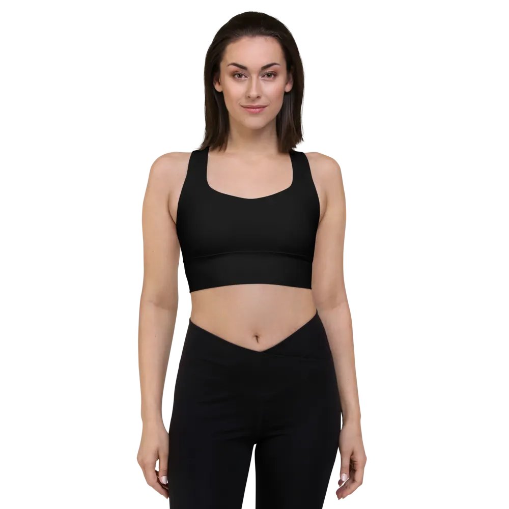 Pure Black Longline Sports Bra product image (3)
