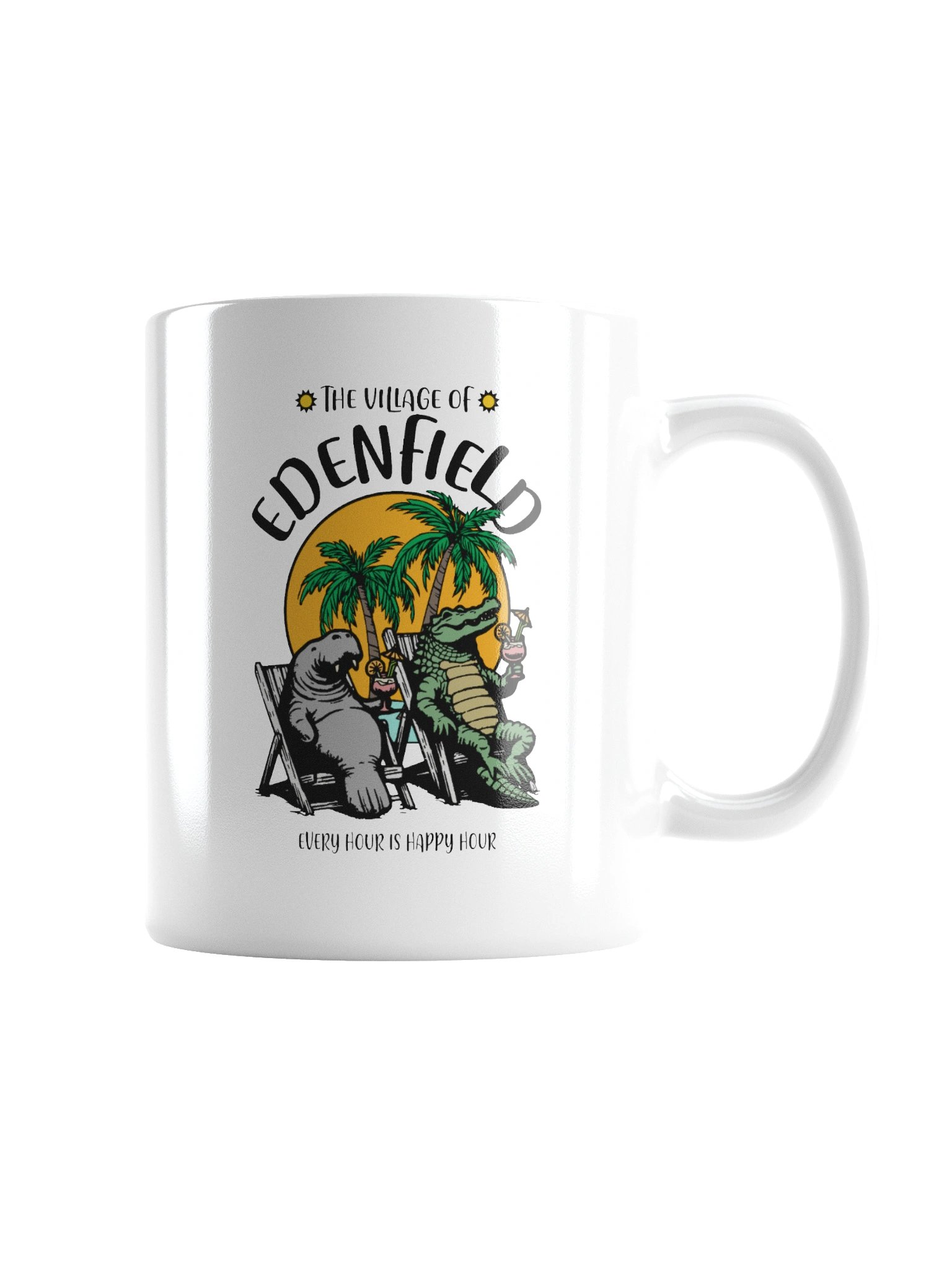 The Village of Edenfield TV Florida USA Fun Manatee Alligator Design Coffee Mug product image (6)