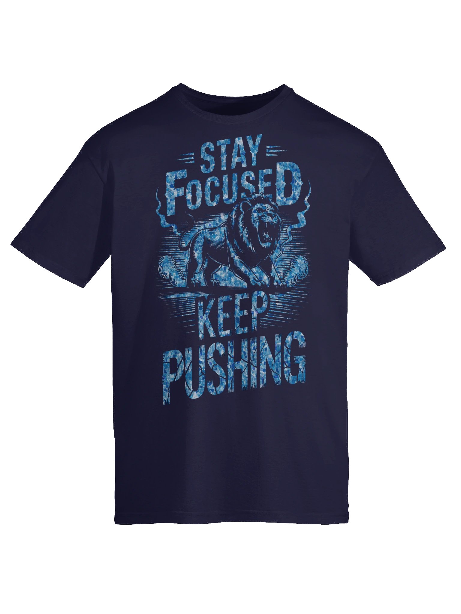 Stay Focused – Keep Pushing V4 Graphic T-Shirt Speckled Blue product image (18)