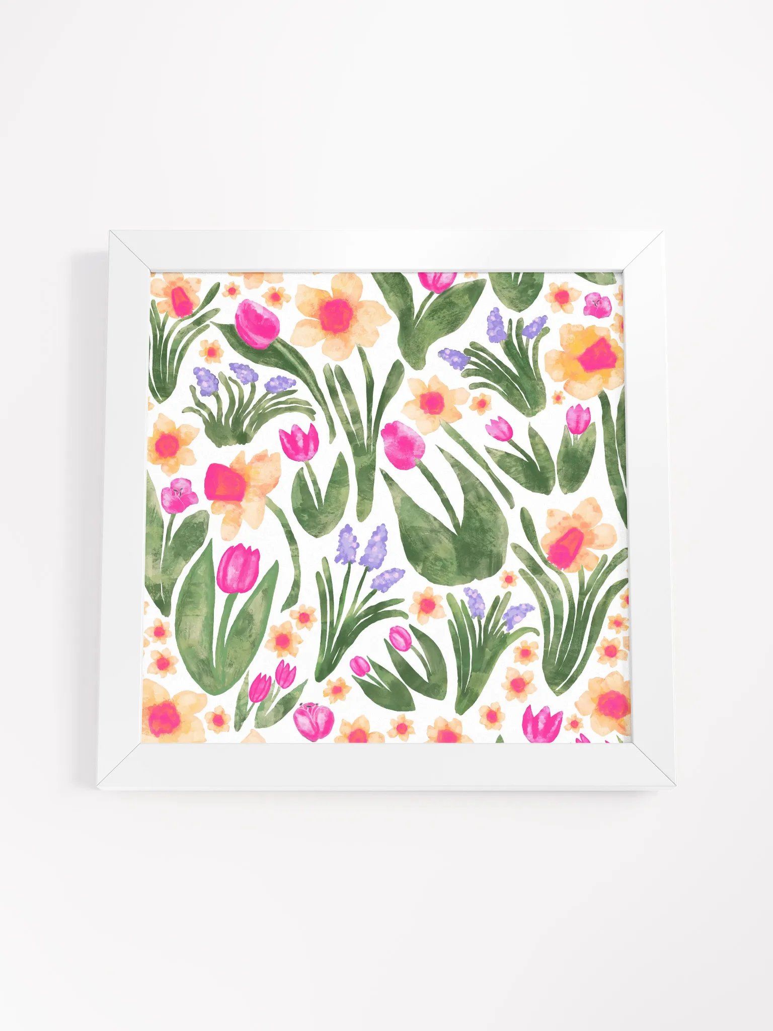 Spring Garden, Full Color on White | Square Print | by Monique Faella Designs™ | Framed Coastal Wall Art | Museum-Quality Print product image (44)