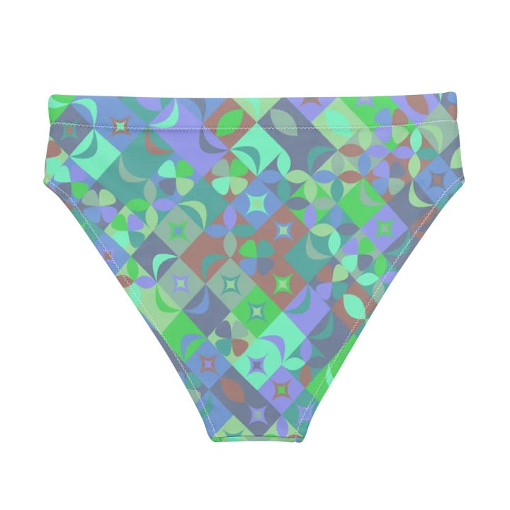 Colorful vector Pattern Design High Waisted Bikini Bottom - v9 product image (1)