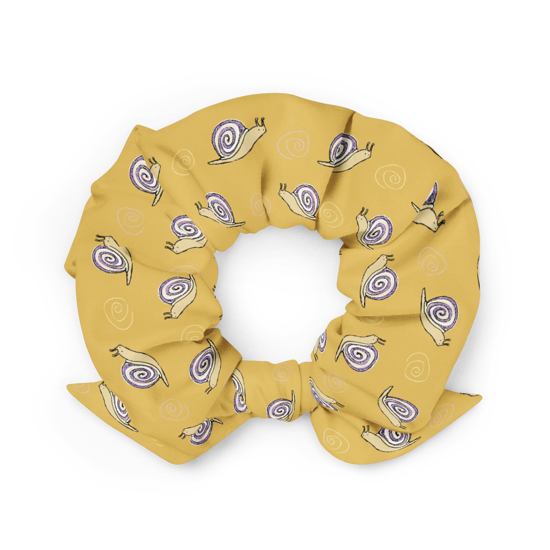 Snail Doodle Patterned Scrunchie, Yellow product image (2)