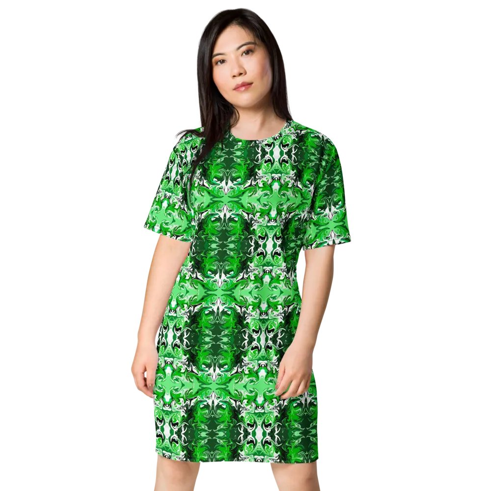 Green Swirl T-Shirt Dress product image (3)
