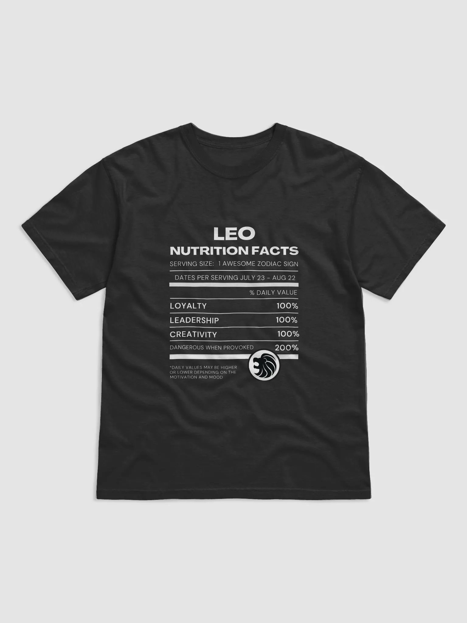 Leo Nutrition Facts T-Shirt product image (2)