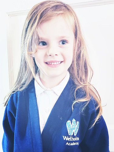 Trying on school uniform before September!