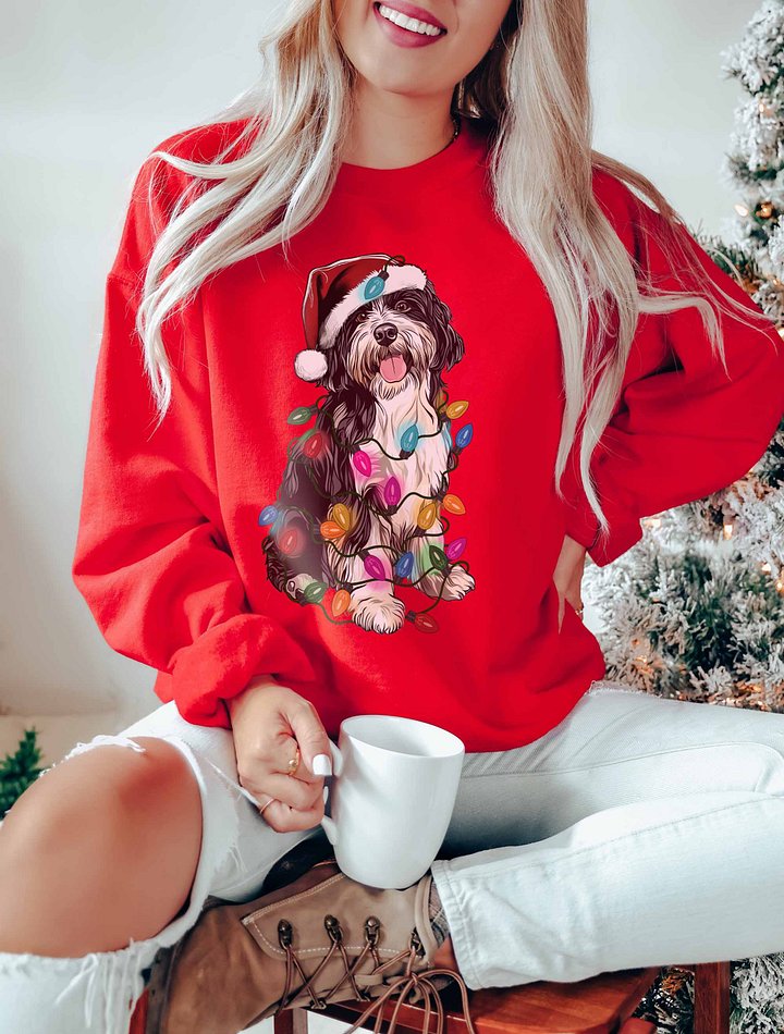 Funny Tibetan Terrier(Black & White) Christmas Sweatshirt product image (15)