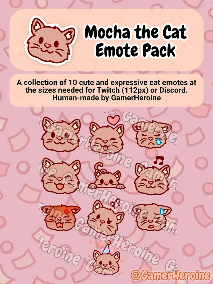 Mocha the Cat Emote Pack product image (1)